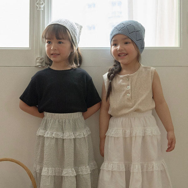 Pretty My Heart Tank Tee Korean toddler t-shirt in cream made in Korea