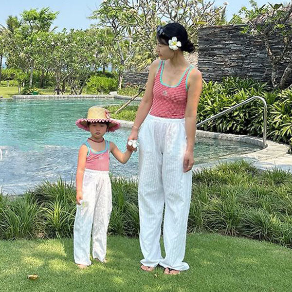 Summer Mood Pants - Adult Korean kids pants in white made in Korea