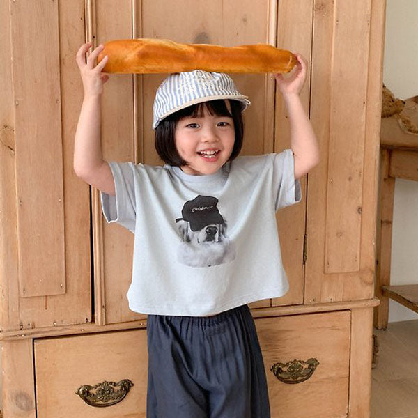 Cali Dog Tee Korean toddler t-shirt in white made in Korea