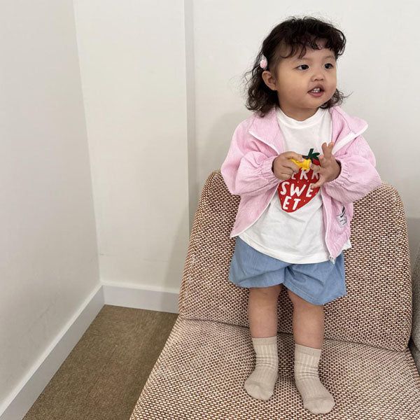 Oversized Denim Bermuda Shorts Korean toddler shorts in light denim made in Korea