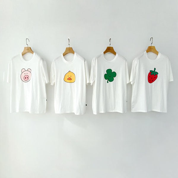 Happy Friends T-Shirt - Adult Korean toddler t-shirt in pig made in Korea