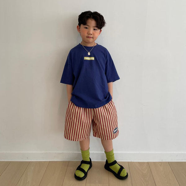Harbor Stripe Pants Korean toddler pants in green made in Korea