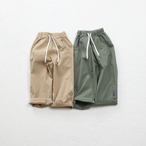 Linen Stretch Pants Korean toddler pants in beige made in Korea