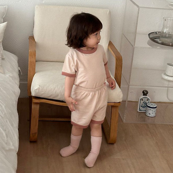 Summer Plain Loungewear Korean infant loungewear in warm beige made in Korea