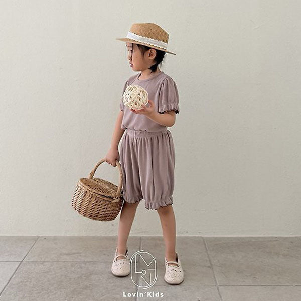 Ruffle Shorts Korean toddler shorts in cream made in Korea