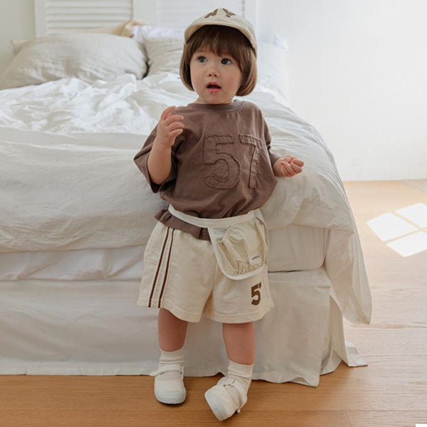 57 Tape Pants Korean toddler pants in ivory made in Korea