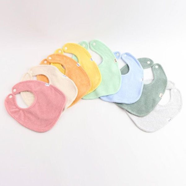 Basic Terry Bib Korean infant accessory in orange made in Korea