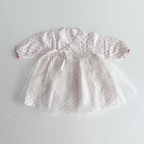 Heart Hanbok Dress Korean toddler dress in solid color made in Korea