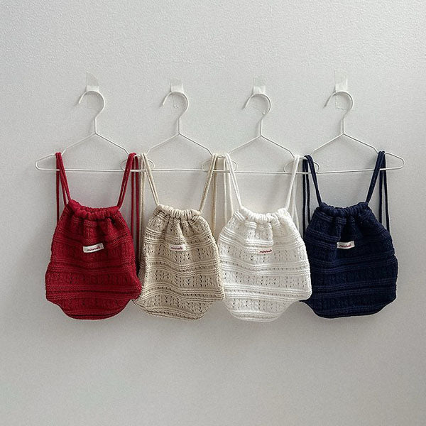 Crochet Knit Bag Korean toddler accessory in ivory made in Korea