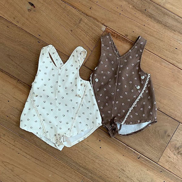 Eve Overall Bodysuit Korean infant bodysuit in cream made in Korea