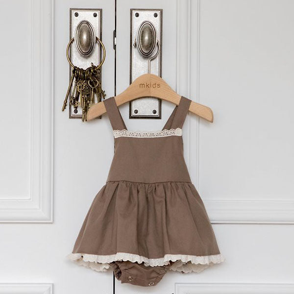 Jay Ruffle Bodysuit Korean infant bodysuit in beige made in Korea