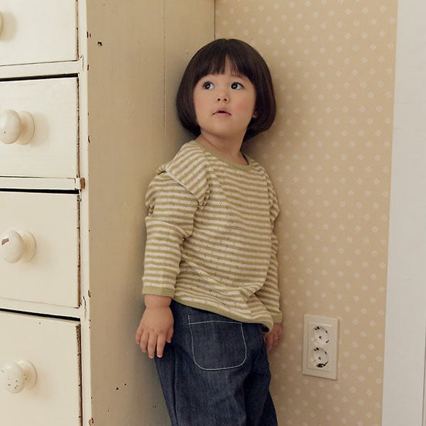 Bong Bong Stripe Tee Korean infant t-shirt in red made in Korea