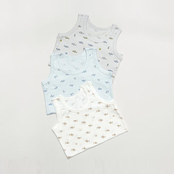 CM Ace Tank Top Korean toddler underwear in solid color(3-piece set) made in Korea