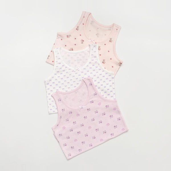 CM Cutie Tank Top Korean toddler underwear in solid color(3-piece set) made in Korea