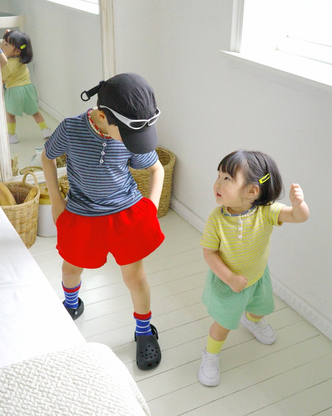 Traffic Light Pants Korean toddler pants in blue made in Korea