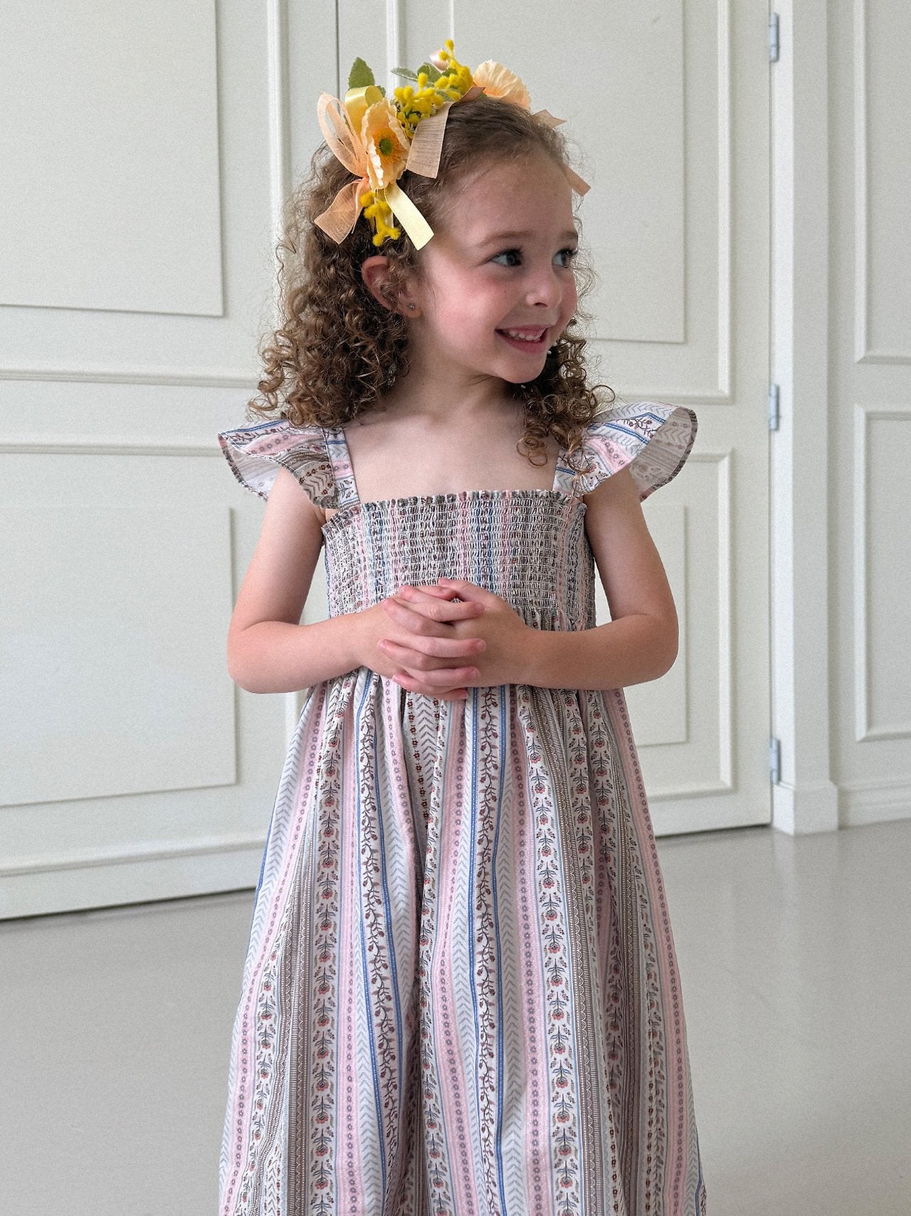 Clara Tucking Dress Korean toddler dress in solid color made in Korea