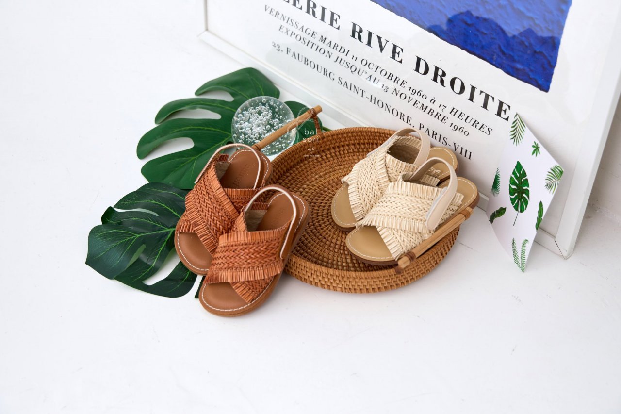 BB404 Tata Sandals Korean toddler shoes in brown made in Korea