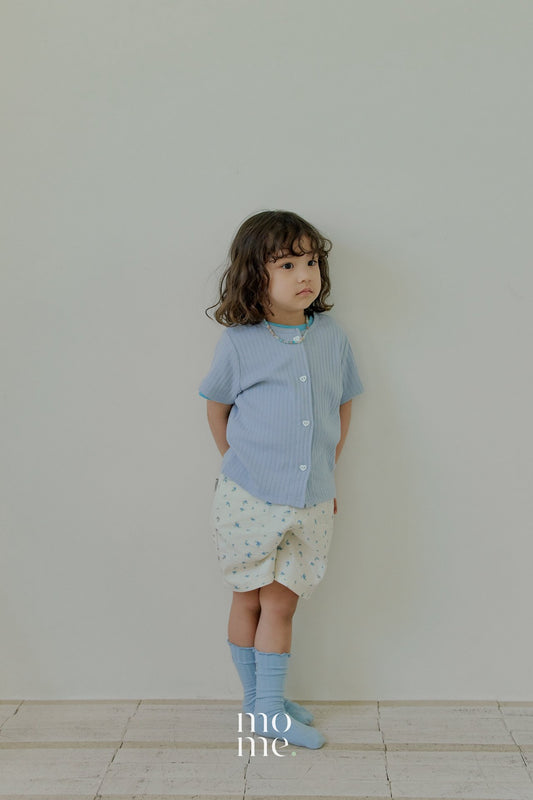 Momo Short Sleeve Cardigan Korean toddler sweater in lemon made in Korea