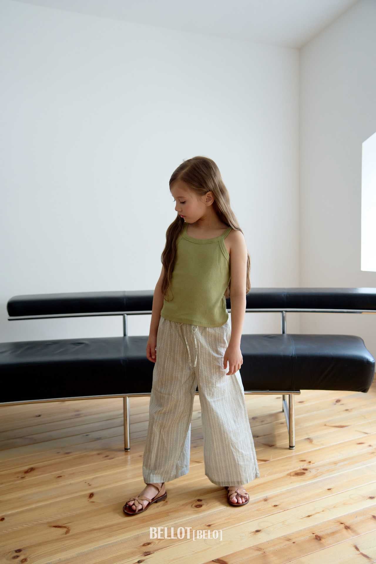 From Tank Top Korean toddler tank top in olive made in Korea