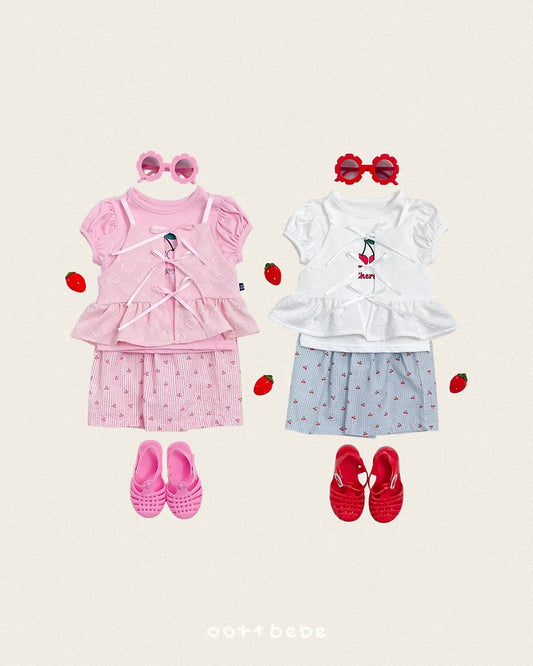 Heart Bustier Korean toddler tops in ivory made in Korea