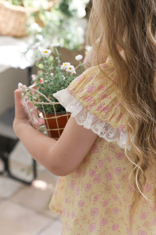 Lovey Blouse Korean toddler blouse in milk tea made in Korea