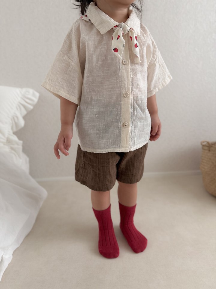 Sand Shirt Korean infant shirt in ivory made in Korea