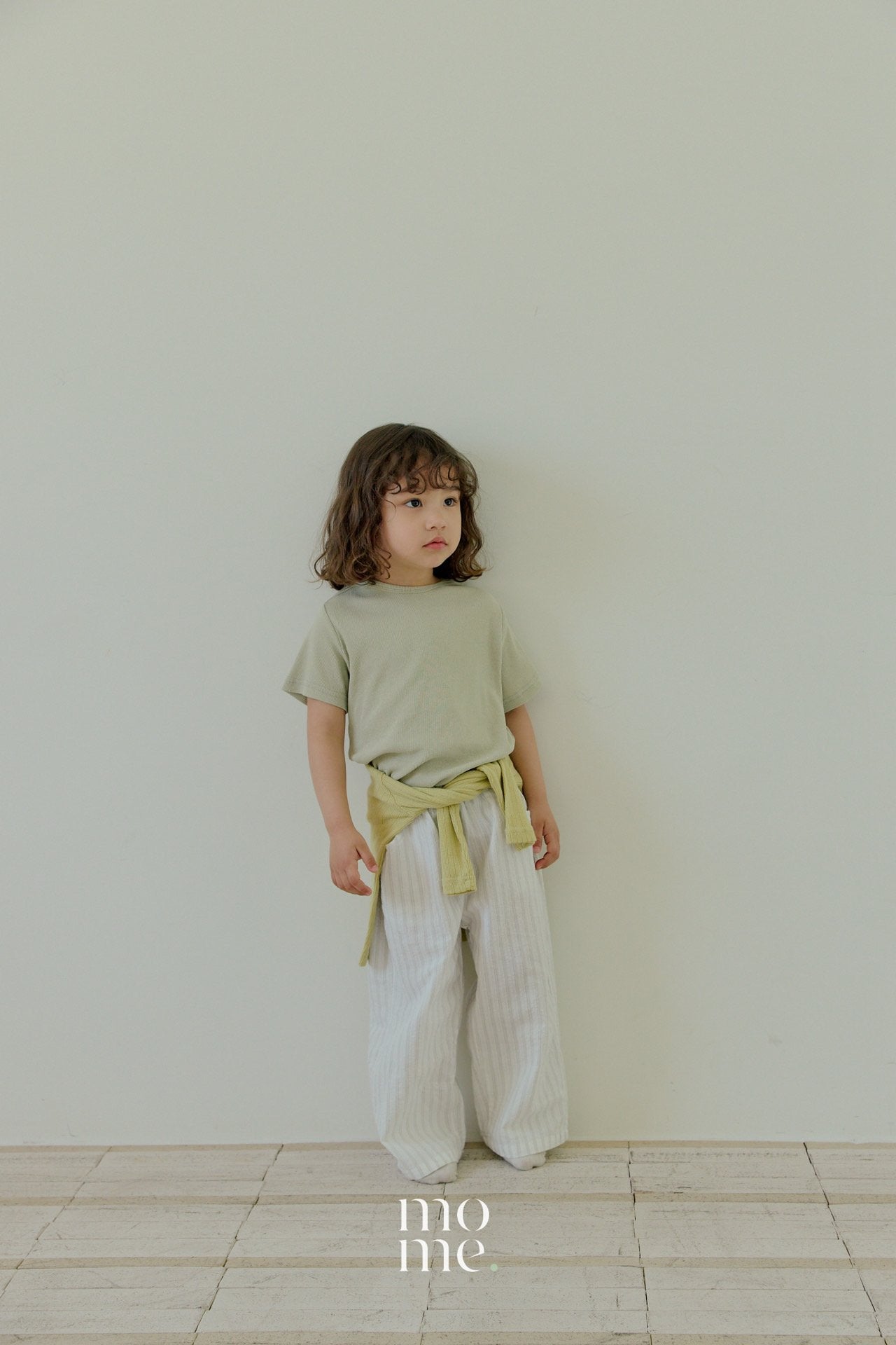 Flowy Ribbed Tee Korean toddler t-shirt in cream made in Korea