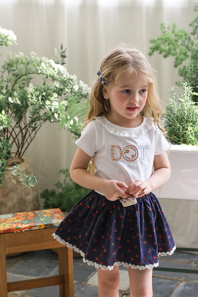 Poppy Tee Korean toddler t-shirt in ivory made in Korea