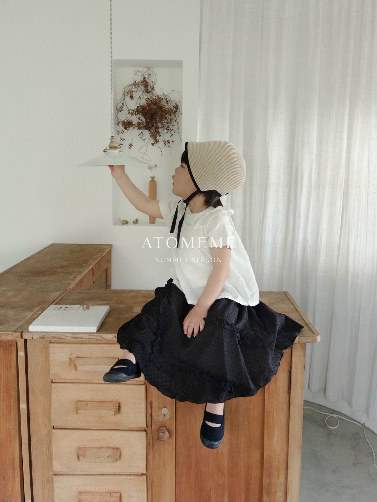 Aide Ruffle Skirt Korean toddler skirt in ivory made in Korea