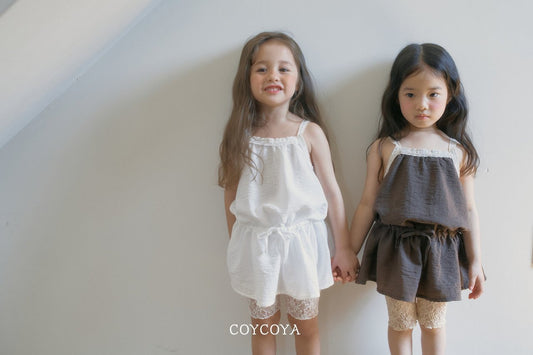 Sheer Floral Leggings Korean toddler pants in ivory made in Korea