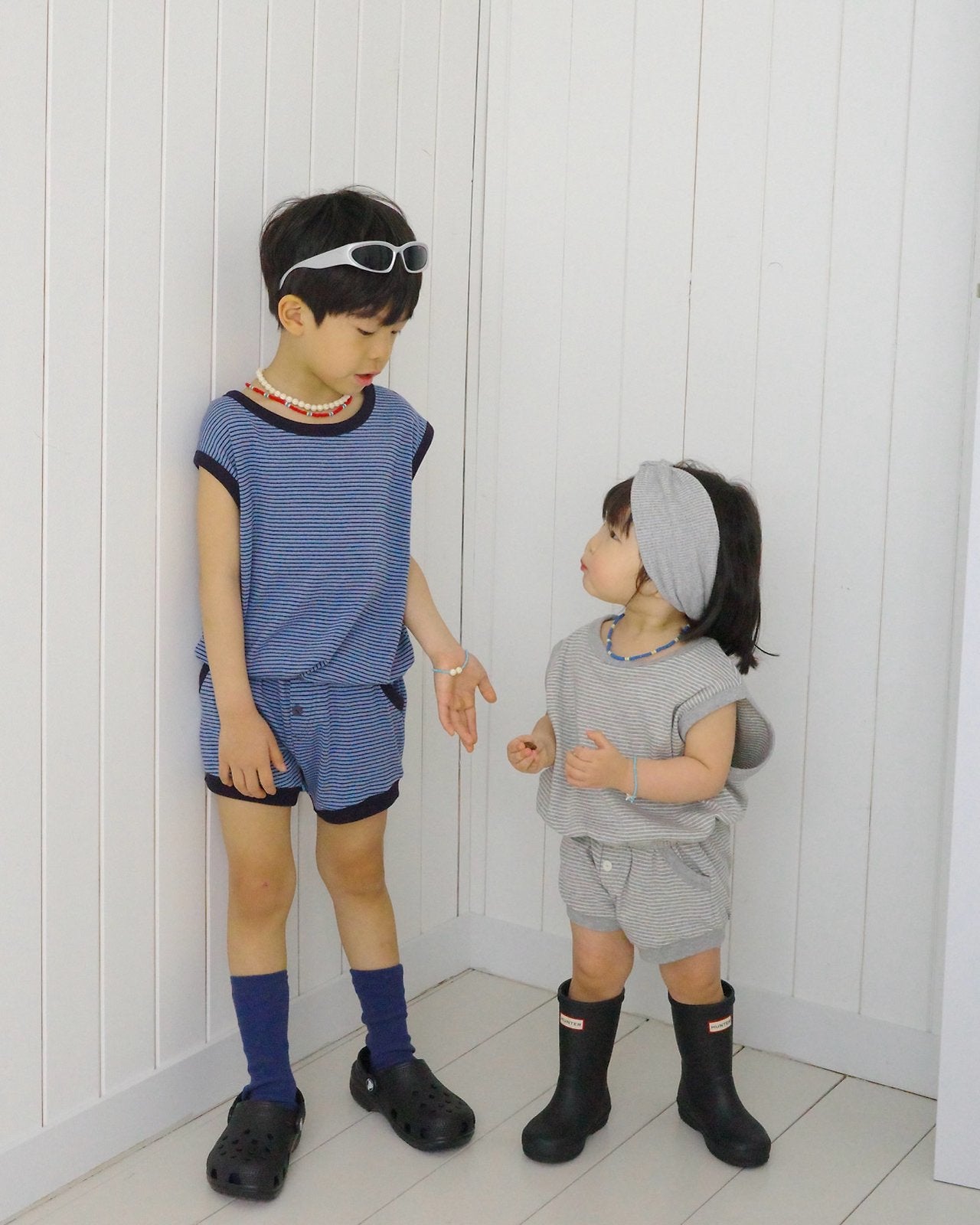 Cracker Box Tee Korean toddler t-shirt in heather made in Korea