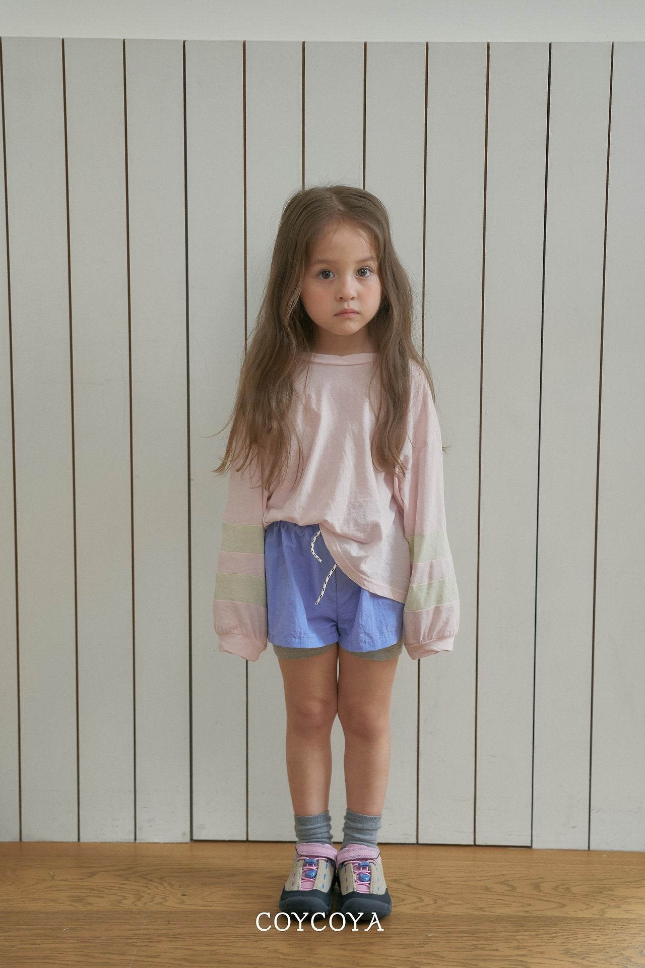 Summer Long Sleeve Tee Korean toddler t-shirt in baby pink made in Korea