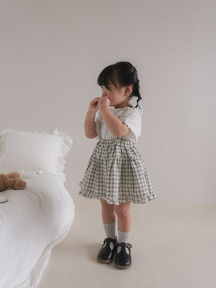 Pear Ruffle Tiered Skirt Korean infant skirt in navy made in Korea