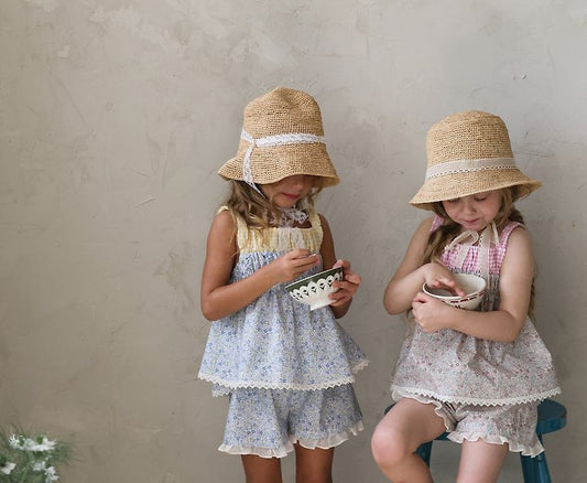 Lemon Tank Top Blouse Korean toddler blouse in pink made in Korea
