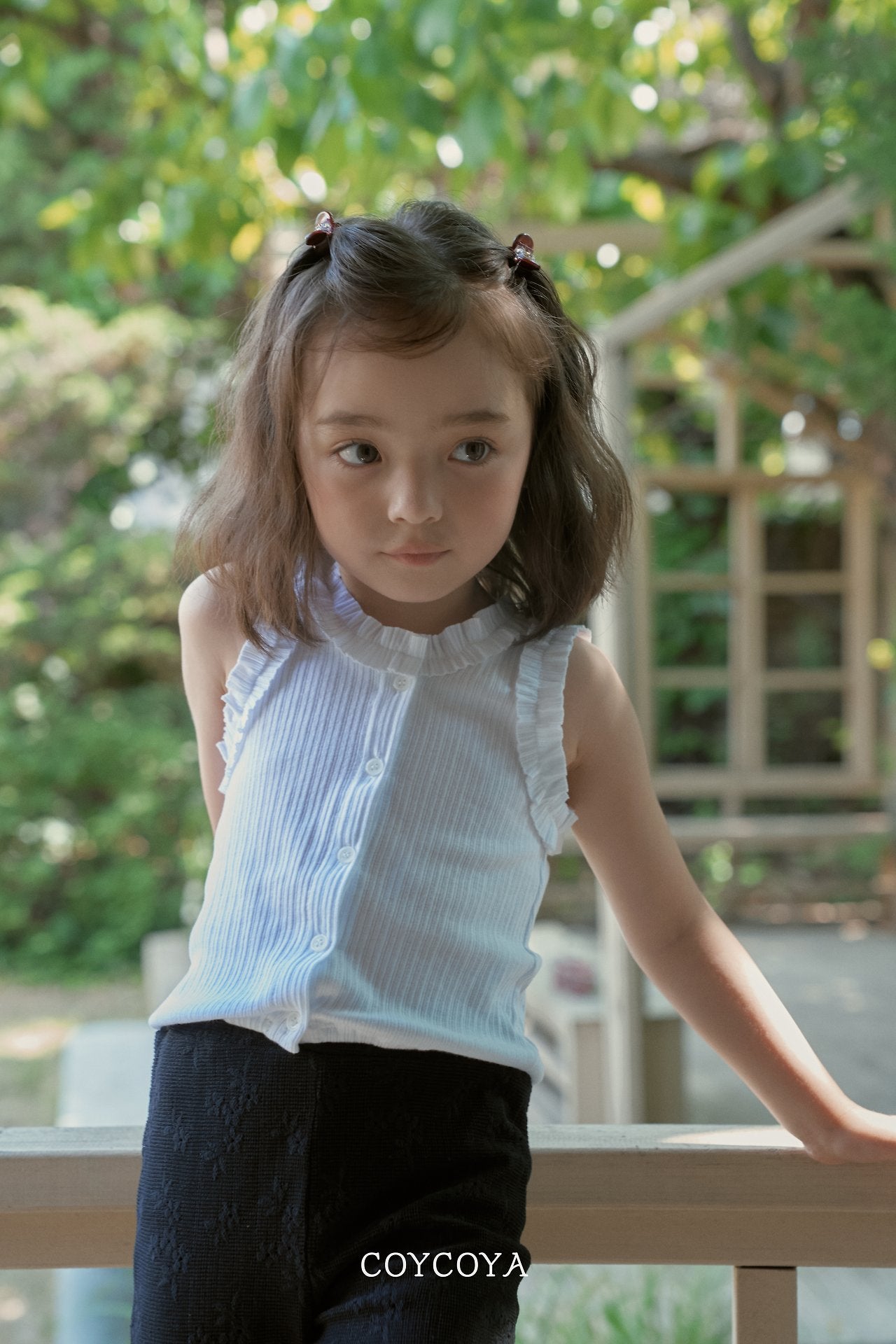 Dahlia Shirred Tank Top Korean toddler tank top in strawberry jam made in Korea