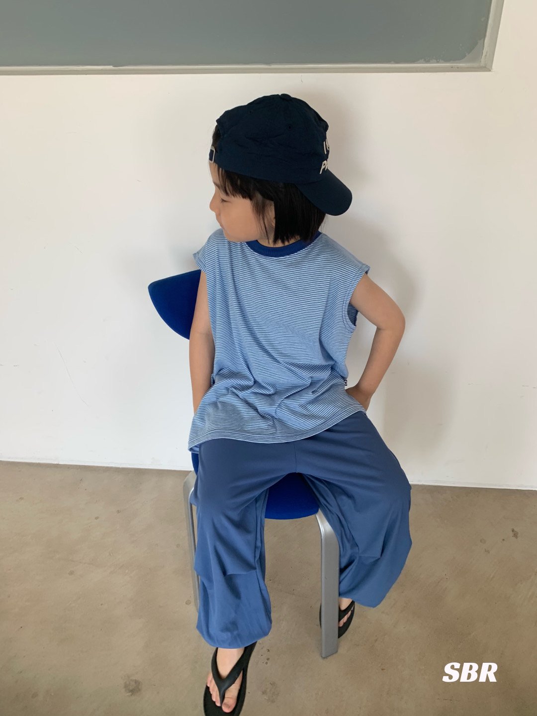 Candy Tank Top Tee Korean toddler t-shirt in blue made in Korea