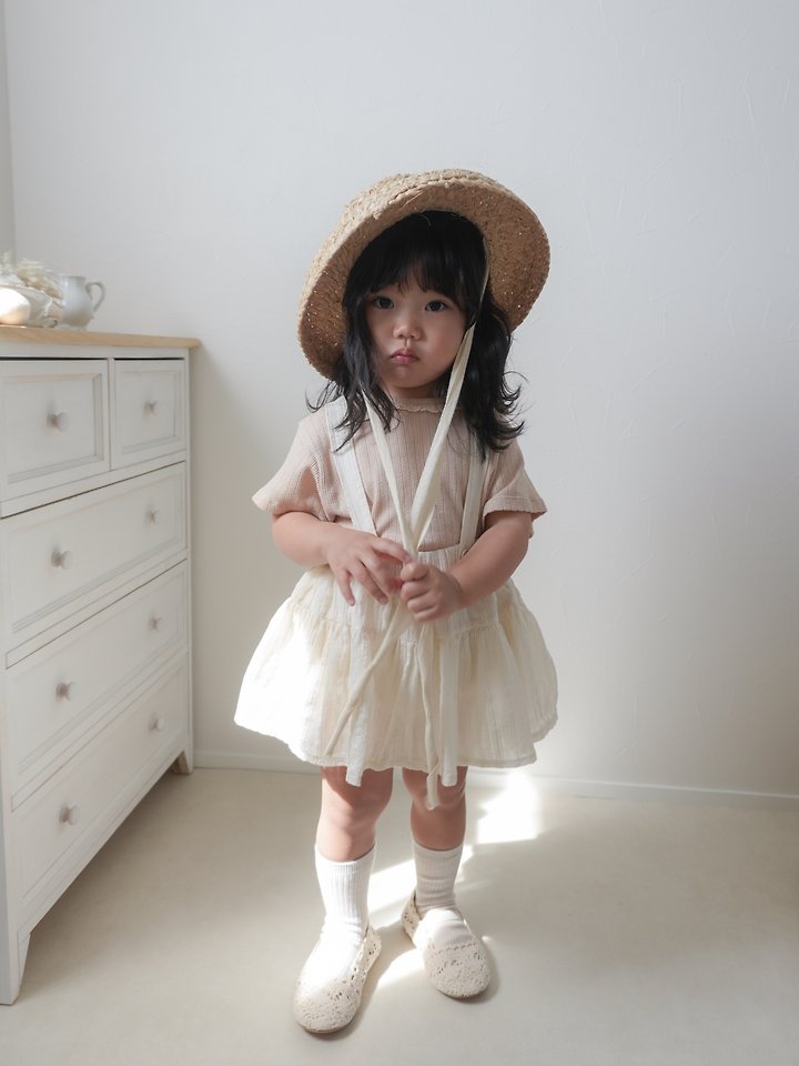 Hana Tiered Skirt Korean infant skirt in ivory made in Korea