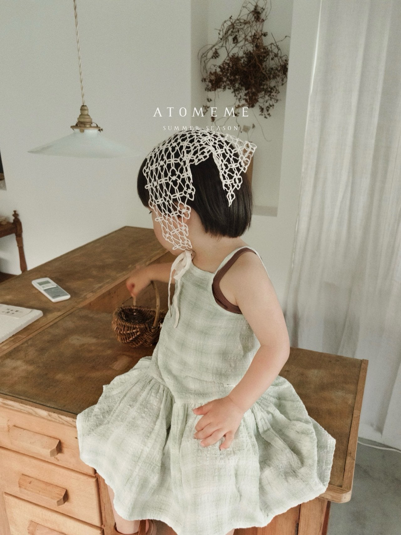 Verbena Dress Korean toddler dress in mint made in Korea