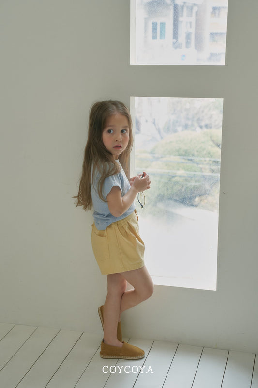 Toy Pintuck Shorts Korean toddler shorts in sherbet made in Korea