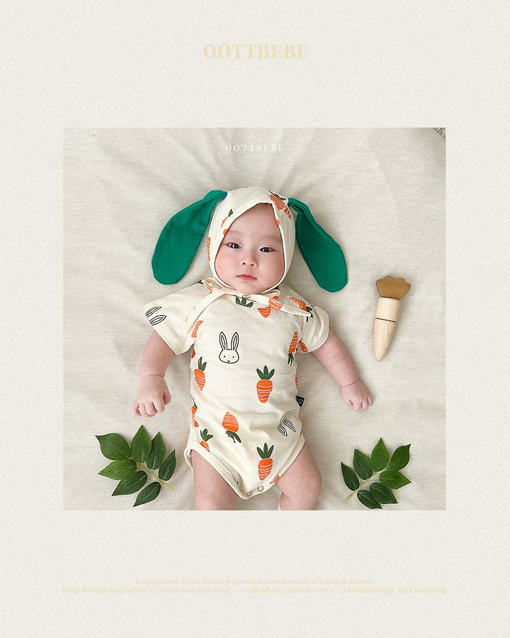 Veggie Bodysuit Set Korean infant bodysuit in long sleeve made in Korea
