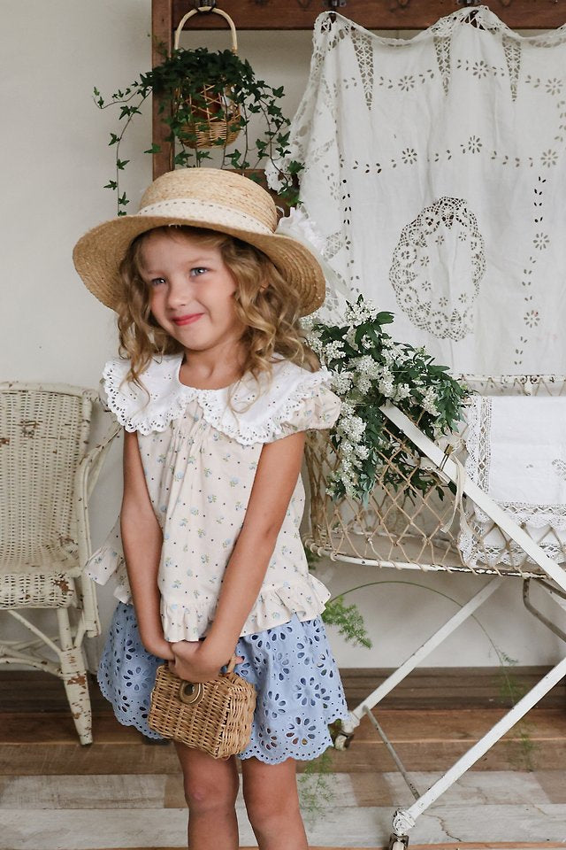 Libby Collar Blouse Korean toddler blouse in beige made in Korea