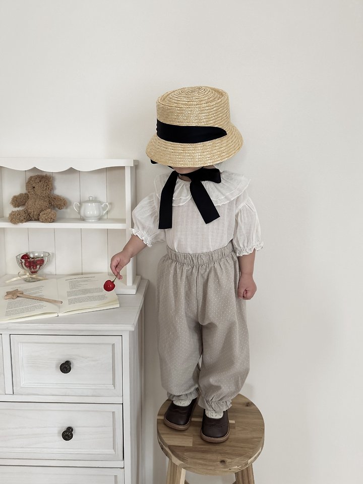 Duel Collar Blouse Korean infant blouse in ivory made in Korea
