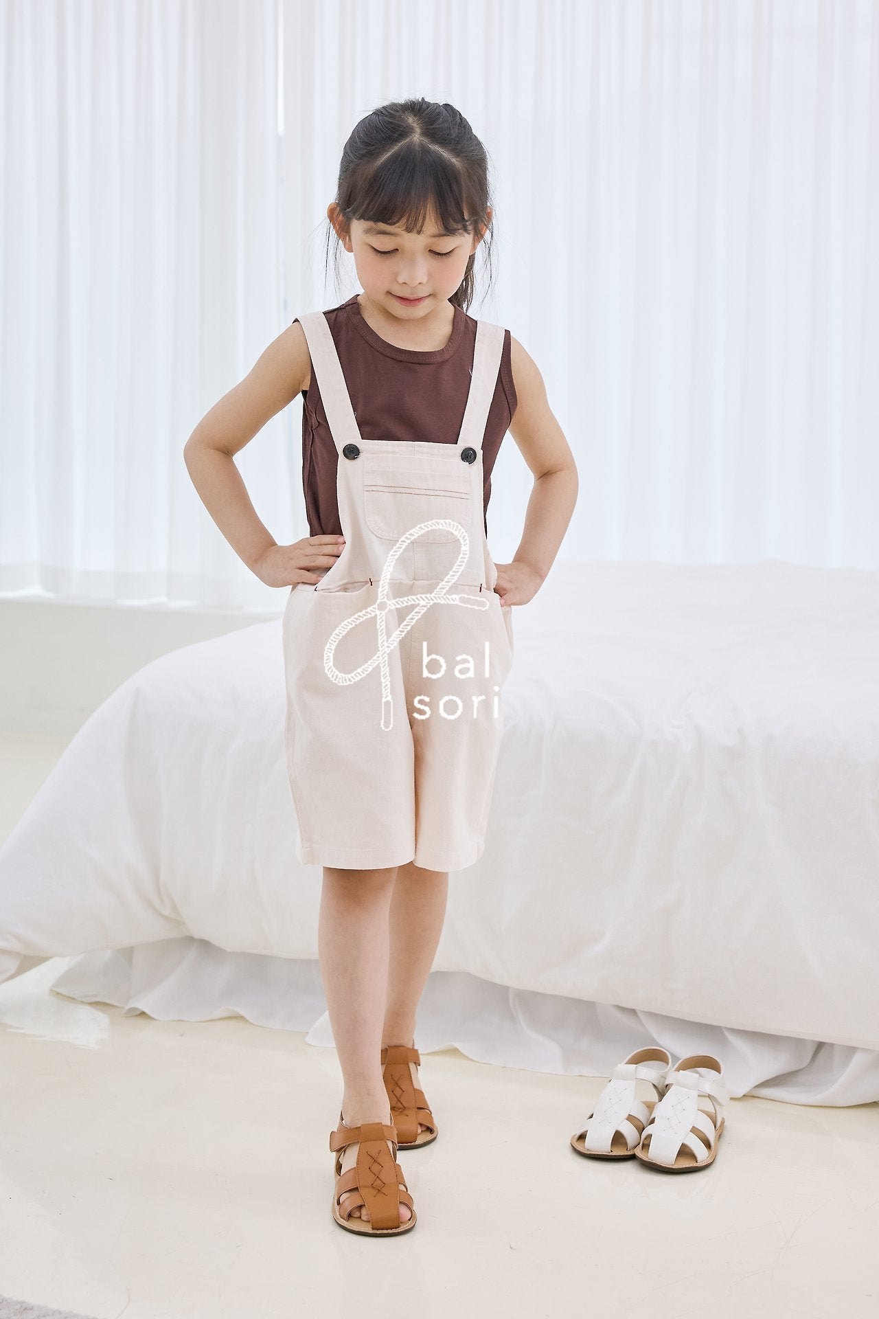 BB470 Dandy Sandals Korean toddler shoes in ivory made in Korea