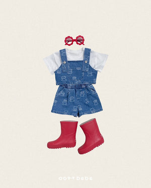 Otti Cropped Denim Overalls