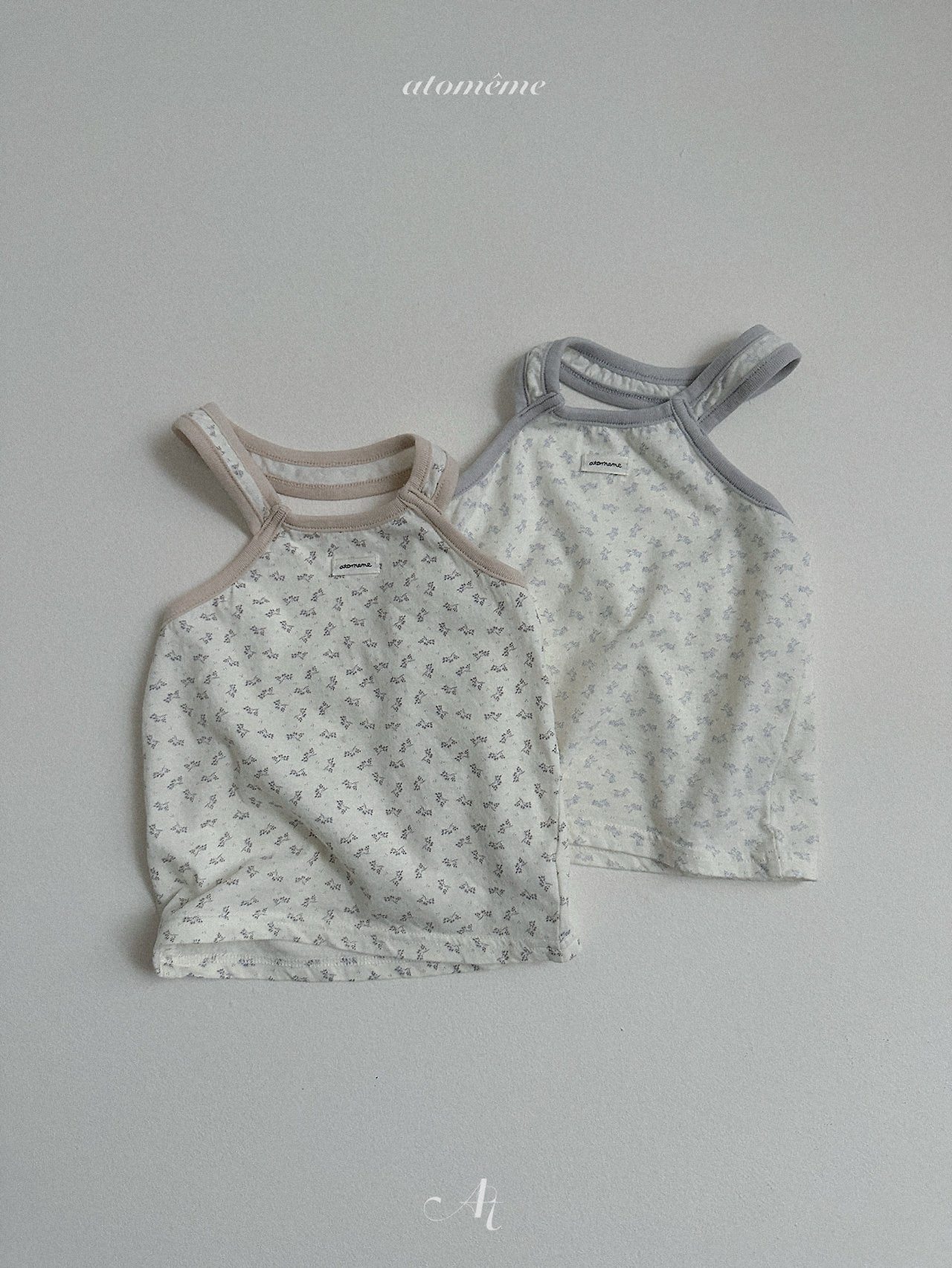 Renee Tank Top Korean toddler tank top in blue floral made in Korea
