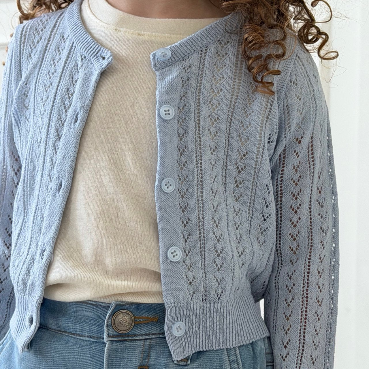 Summer Cardigan Korean toddler sweater in pink made in Korea