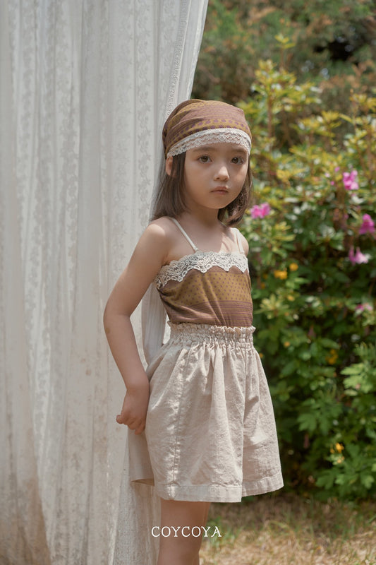 Renee Tank Top Korean toddler blouse in olive made in Korea