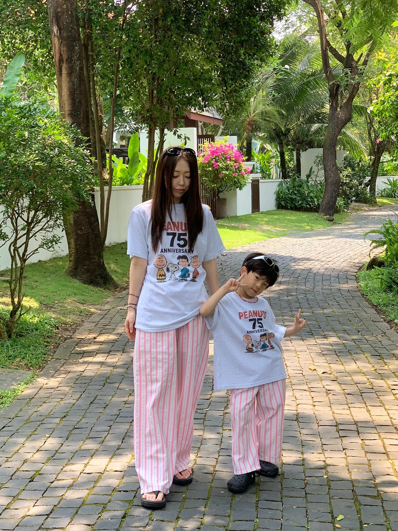 Beach Stripe Pants Korean toddler pants in blue made in Korea