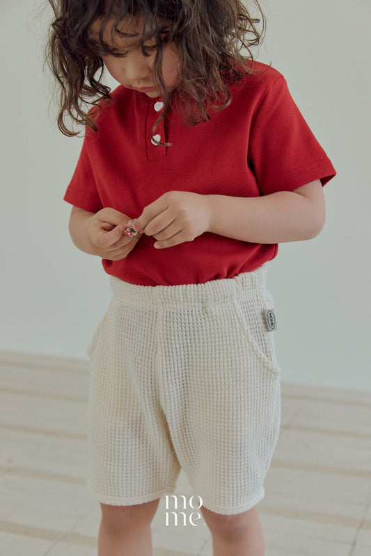 Knit Waffle Shorts Korean toddler shorts in ivory made in Korea