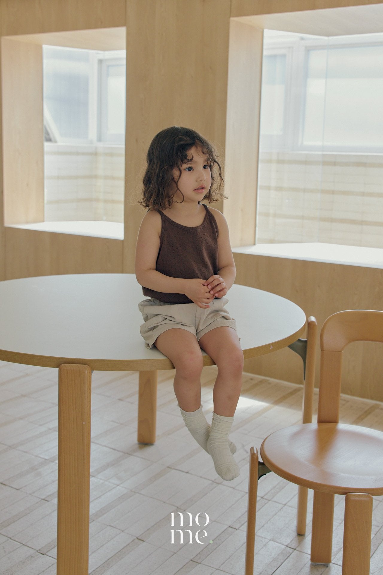 Daily Spaghetti Strap Top Korean toddler tops in ivory made in Korea